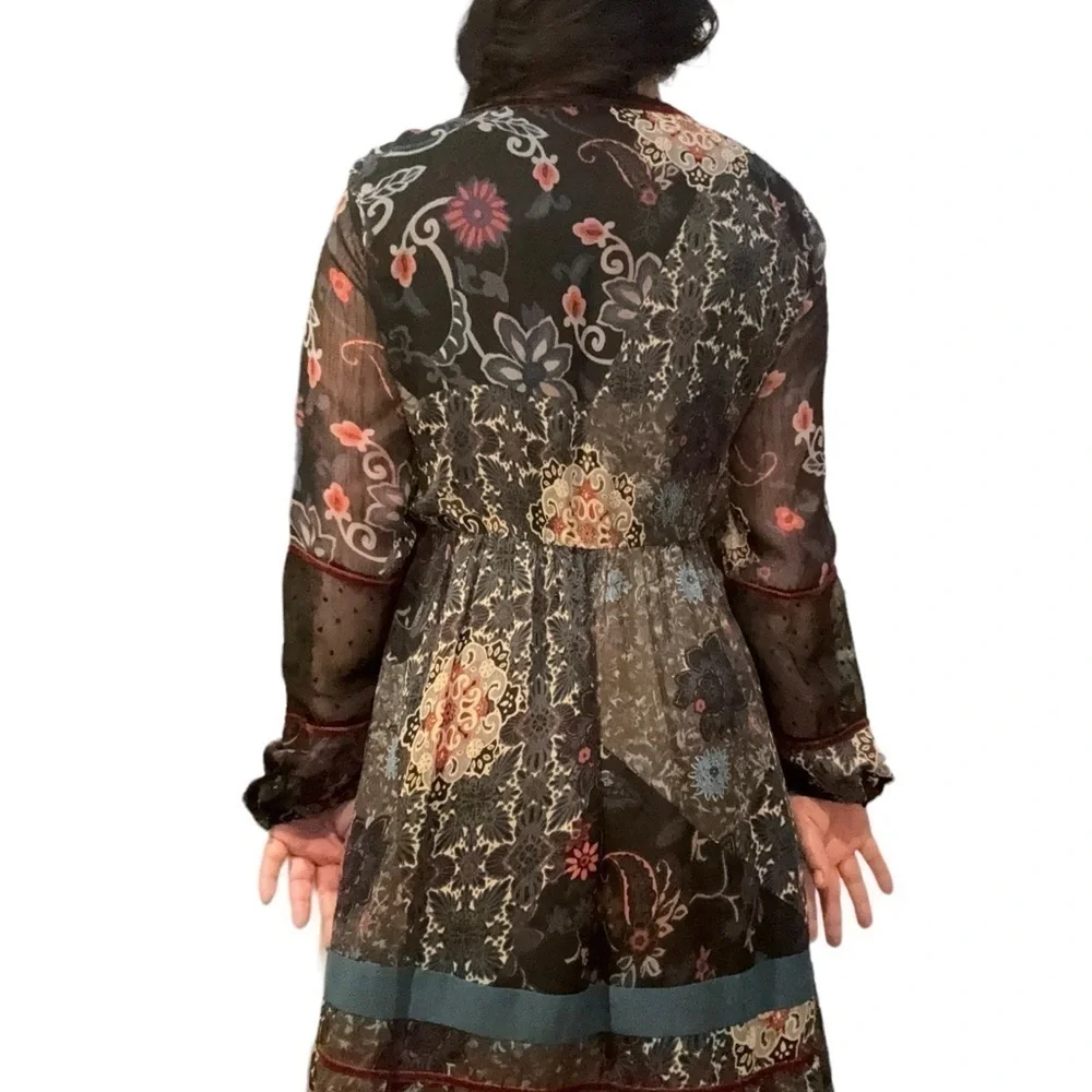 Double D Ranch “Lakota” Gypsy velvet trimmed bejeweled dress NWOT - Picture 6 of 13